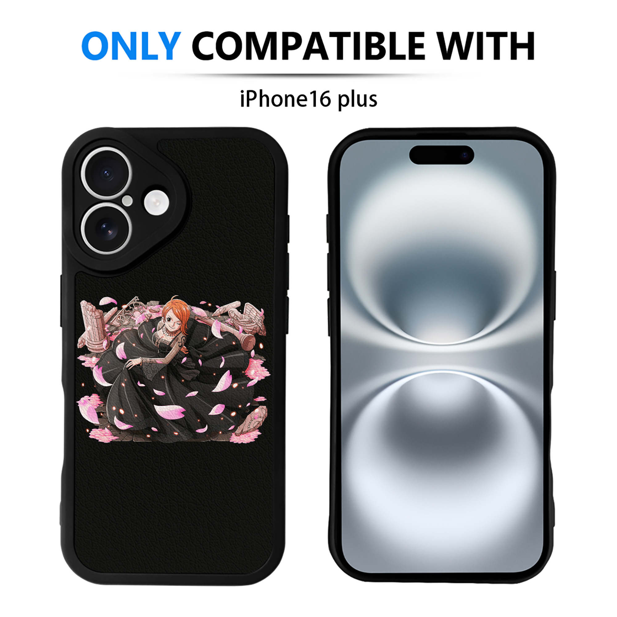 （画像用） ワンピース ナミ ONE PIECE Nami 【iPhone 16シリーズ対応】シリコンスマホケース（レザー調） 材質：シリコン